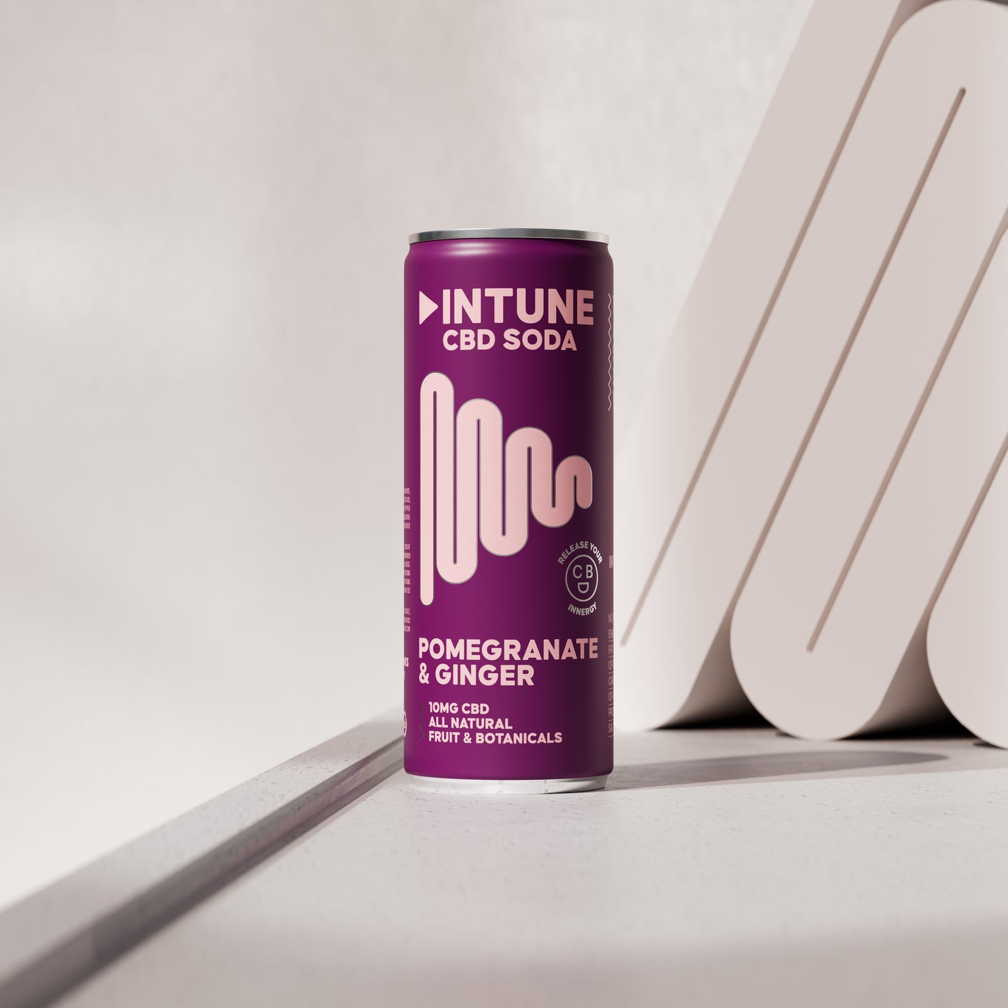 INTUNE POMEGRANATE & GINGER CBD SODA