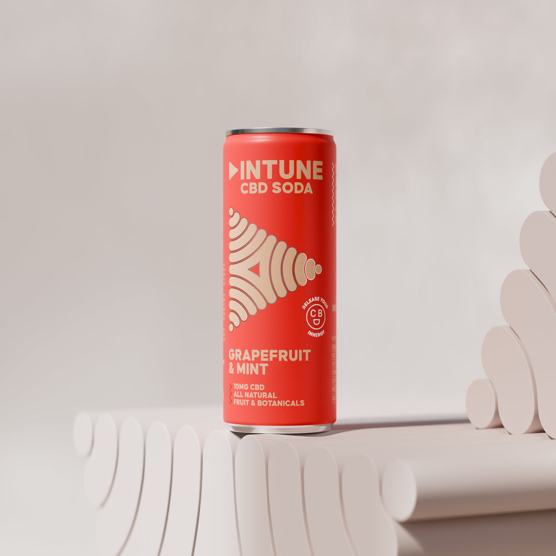 INTUNE Grapefruit and Mint CBD soda containing 10mg CBD